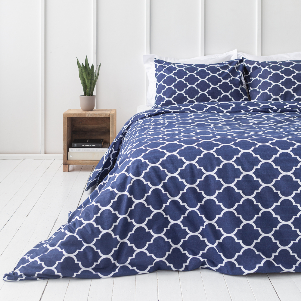 Bedding Set „Morocco dark blue“. Blue bedding sets, 140x200 cm