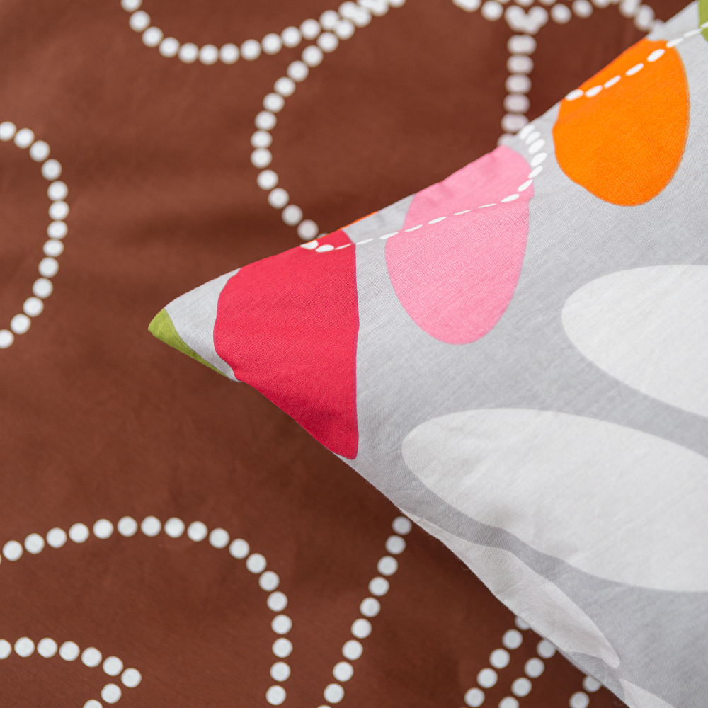 Bedding Set „Autumn“. Cotton bedding sets, 140x200 cm. Playful bedding set for a vibrant bedroom