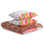 Bedding Set „Autumn“. Cotton bedding sets, 140x200 cm. Bold bedding in shades of red, orange, and blue