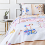 Children’s Bedding Set „Shopping”. Patterned bedding sets, 140x200 cm, 160x200 cm