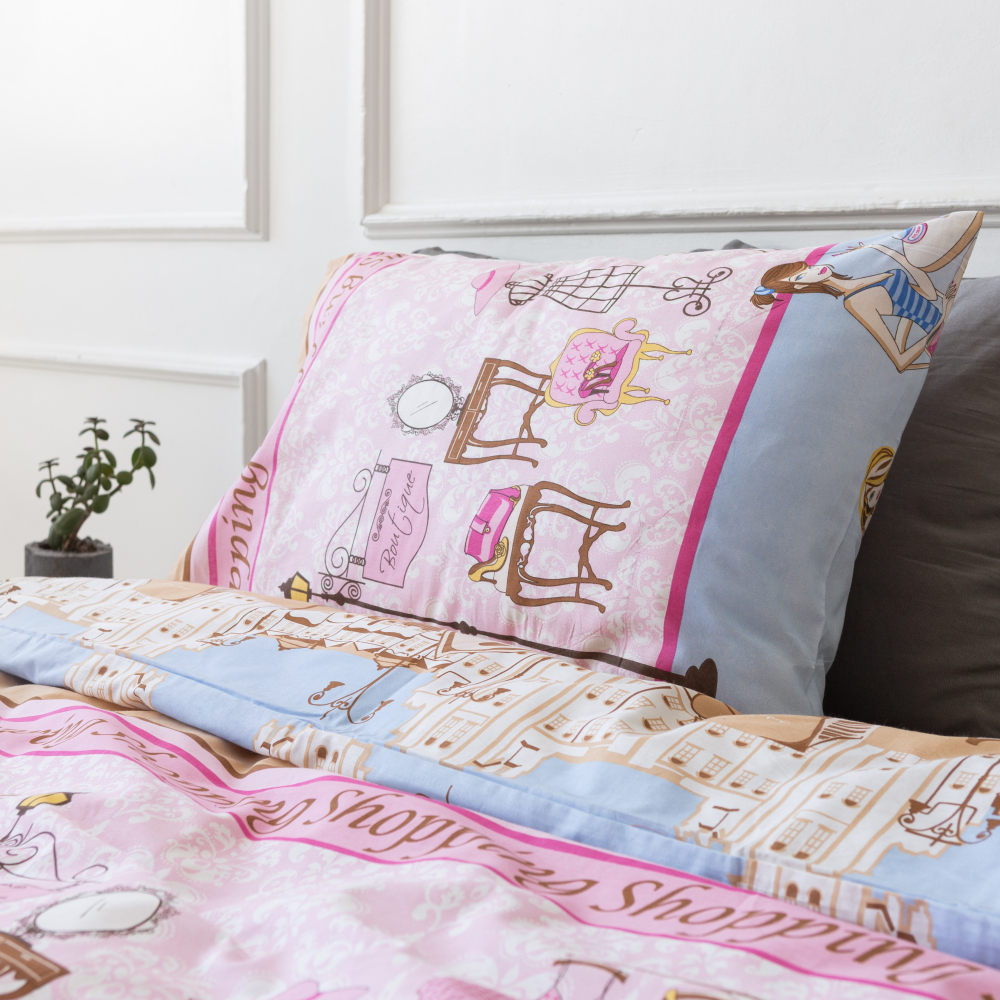 Children’s Bedding Set „Shopping”. Patterned bedding sets, 140x200 cm, 160x200 cm