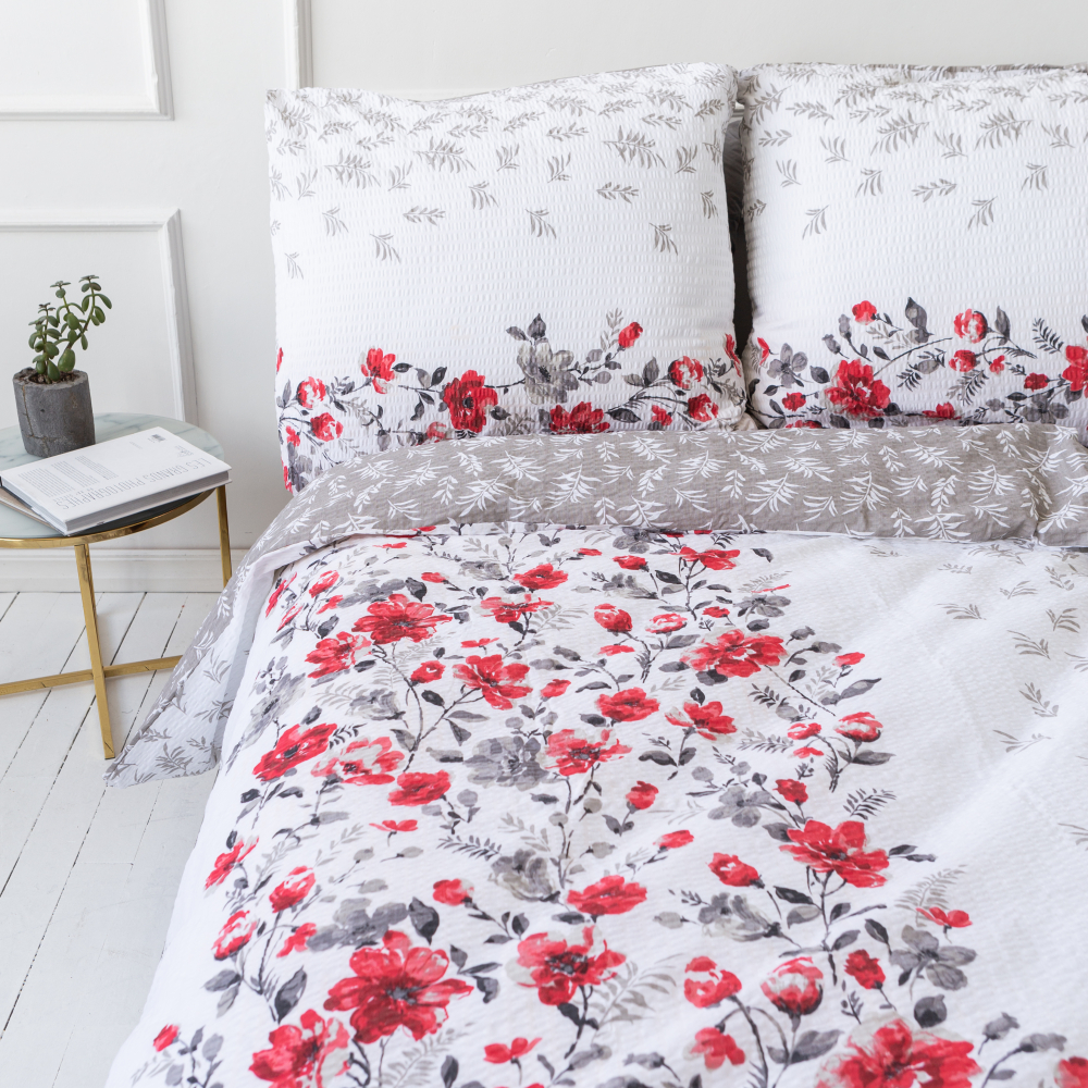 Cotton seersucker bedding set „Maki“. Cotton bedding sets, 140x200 cm, 160x200 cm