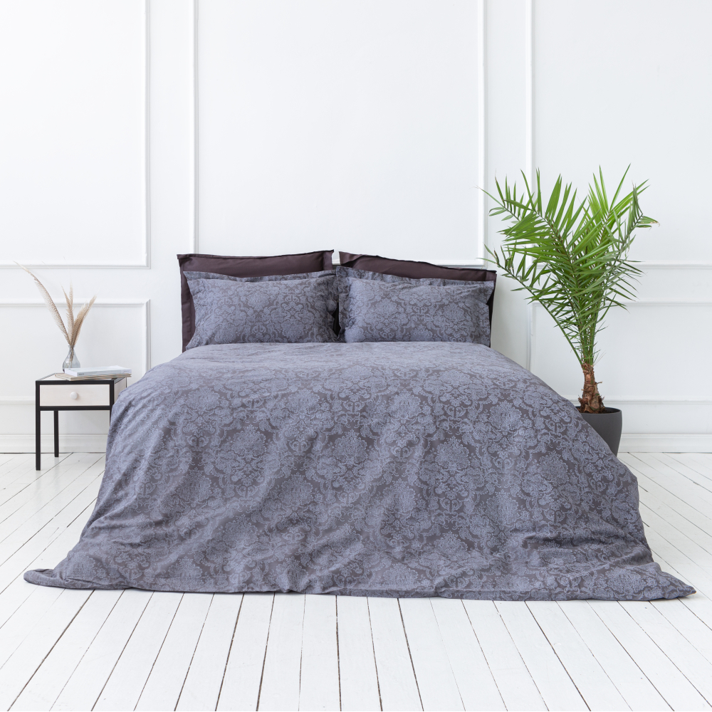 Premium Sateen Bedding Set „Cacao light“. Patterned bedding sets, 140x200 cm, 200x200 cm, 200x220 cm