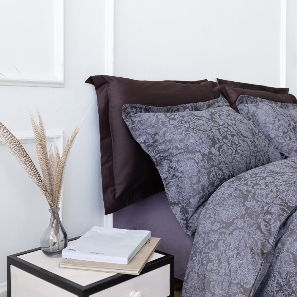 Premium Sateen Bedding Set „Cacao light“. Patterned bedding sets, 140x200 cm, 200x200 cm, 200x220 cm