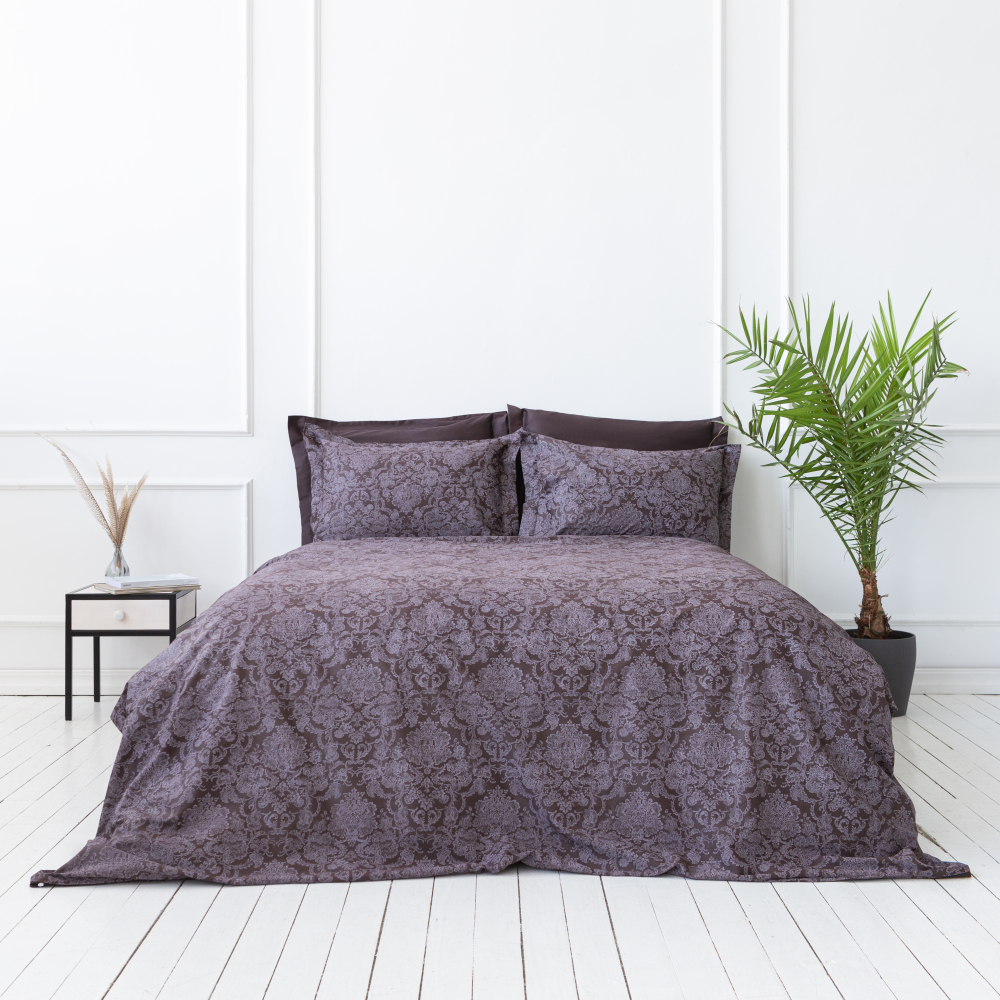 Premium Sateen Bedding Set „Cacao“. Satin bedding sets, 200x220 cm