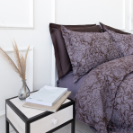 Premium Sateen Bedding Set „Cacao“. Satin bedding sets, 200x220 cm