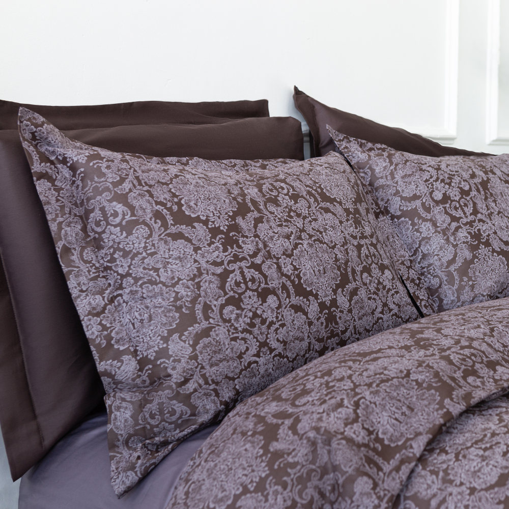 Premium Sateen Bedding Set „Cacao“. Satin bedding sets, 200x220 cm
