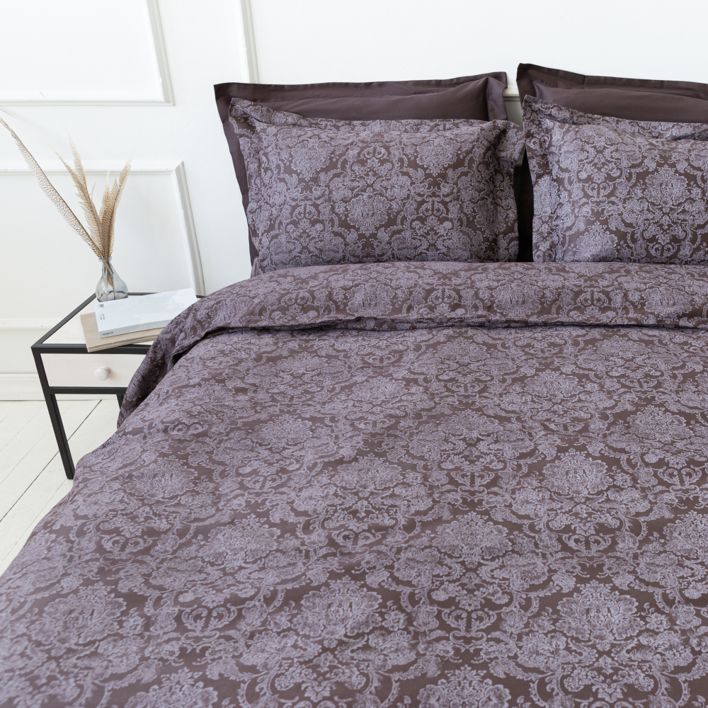 Premium Sateen Bedding Set „Cacao“. Satin bedding sets, 200x220 cm