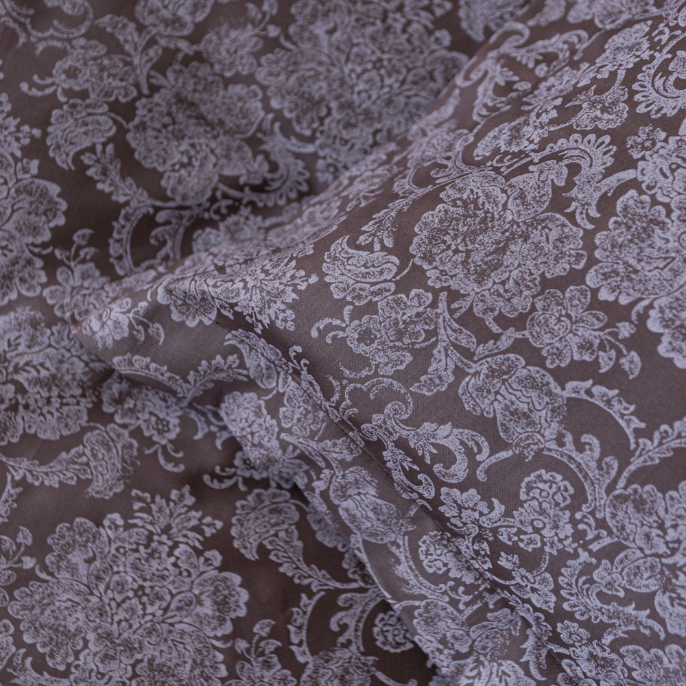 Premium Sateen Bedding Set „Cacao“. Satin bedding sets, 200x220 cm