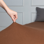 Jersey fitted sheet “Brown”. Fitted sheets 140x200, 90x200 cm, 140x200 cm, 160x200 cm, 180x200 cm