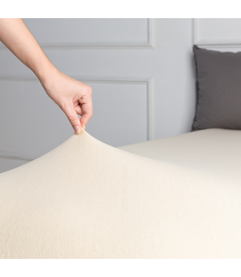 Jersey fitted sheet “Sand”. Fitted sheets 90x200