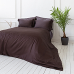 Premium Sateen Bedding Set „Chocolate“. Brown bedding sets, 140x200 cm, 200x200 cm, 200x220 cm