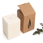 Handmade square candle “Frost”, 1 piece.