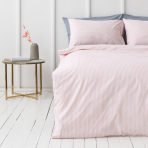 Bedding Set „Rose stripes“. Bedding sets 135x200, 140x200 cm. Pastel pink bedding for a minimalist look