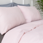 Bedding Set „Rose stripes“. Bedding sets 135x200, 140x200 cm. Elegant pink bedding for a calm interior
