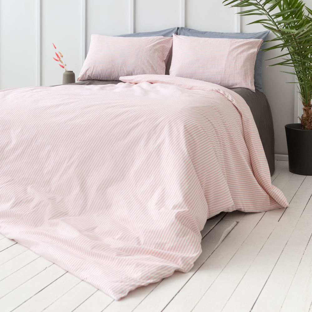 Bedding Set „Rose stripes“. Bedding sets 135x200, 140x200 cm