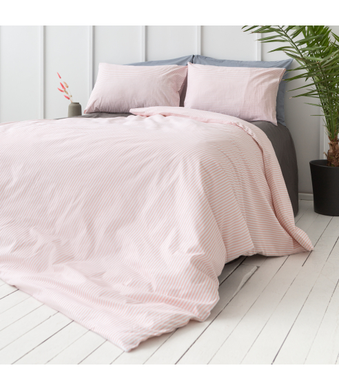 Bedding Set „Rose stripes“. Cotton bedding sets