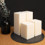 Handmade square candle “Frost”, 1 piece.