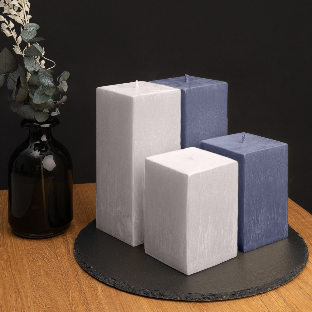 Handmade square candle “Yale”, 1 piece.