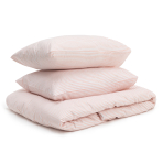 Bedding Set „Rose stripes“. Bedding sets 135x200, 140x200 cm. Soft pink solid color bedding set