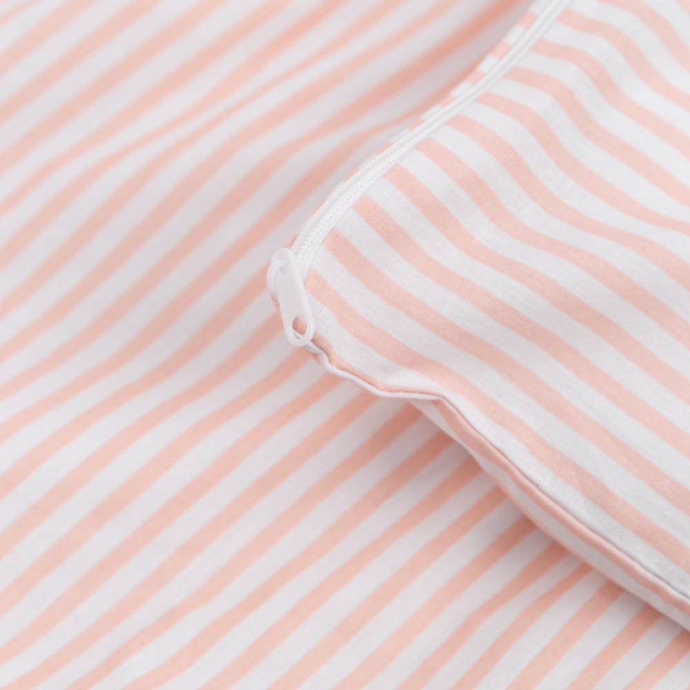 Bedding Set „Rose stripes“. Bedding sets 135x200, 140x200 cm. Light pink bedding set for restful sleep