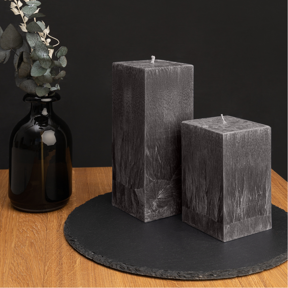 Handmade square candle “Onyx”, 1 piece.
