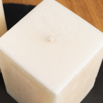 Handmade square candle “Frost”, 1 piece.
