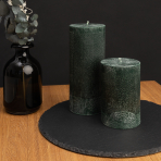 Handmade round candle “Emerald”, 1 piece.