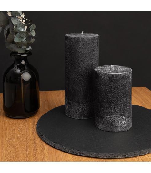 Handmade round candle “Onyx”, 1 piece. Candles