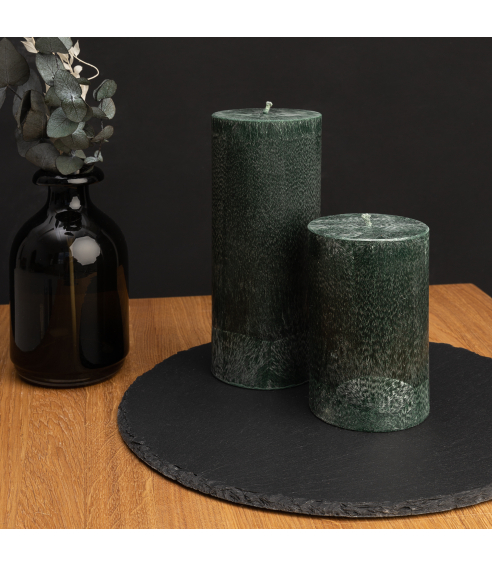 Handmade round candle “Emerald”, 1 piece.. Candles