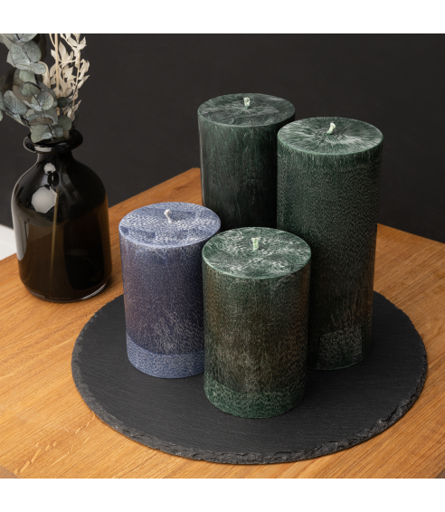 Handmade round candle “Emerald”, 1 piece.. Candles