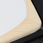Jersey fitted sheet “Sand”. Fitted sheets 180x200, 90x200 cm, 140x200 cm, 160x200 cm, 180x200 cm, 200x220 cm. High-quality elastic fitted sheet in a natural sand tone.