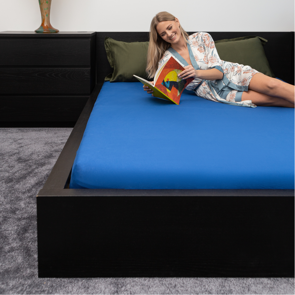 Jersey fitted sheet “Blue”, 140x200 cm, 160x200 cm, 200x220 cm