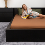 Jersey fitted sheet “Brown”. Fitted sheets 140x200, 90x200 cm, 140x200 cm, 160x200 cm, 180x200 cm