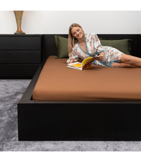 Jersey fitted sheet “Brown”. Fitted sheets 140x200