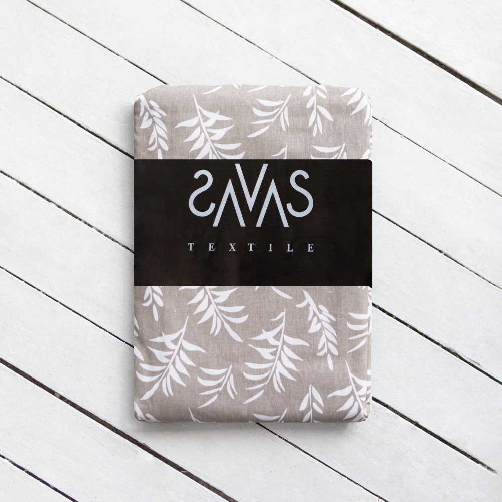 Bedding Set „Branch“. Cotton bedding sets, 140x200 cm. Soft bedding set with botanical motif