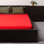 Jersey fitted sheet “Imperial”. Fitted sheets 90x200, 90x200 cm, 140x200 cm, 160x200 cm, 180x200 cm. Stylish red fitted sheet for bold and modern interiors.