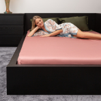 Satin Fitted Sheet „Ash rose“, 180x200 cm