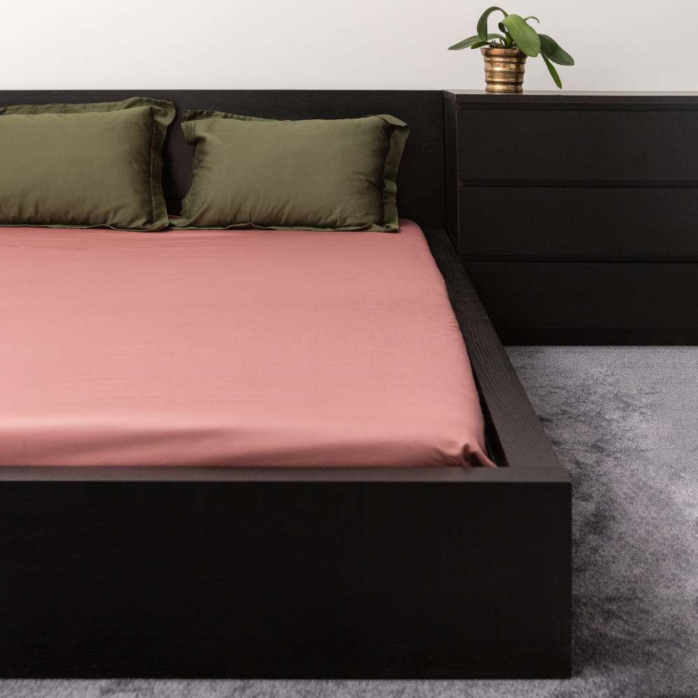 Satin Fitted Sheet „Ash rose“, 180x200 cm