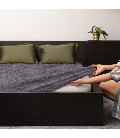 Satin Fitted Sheet „Cacao light“. Fittedsheets