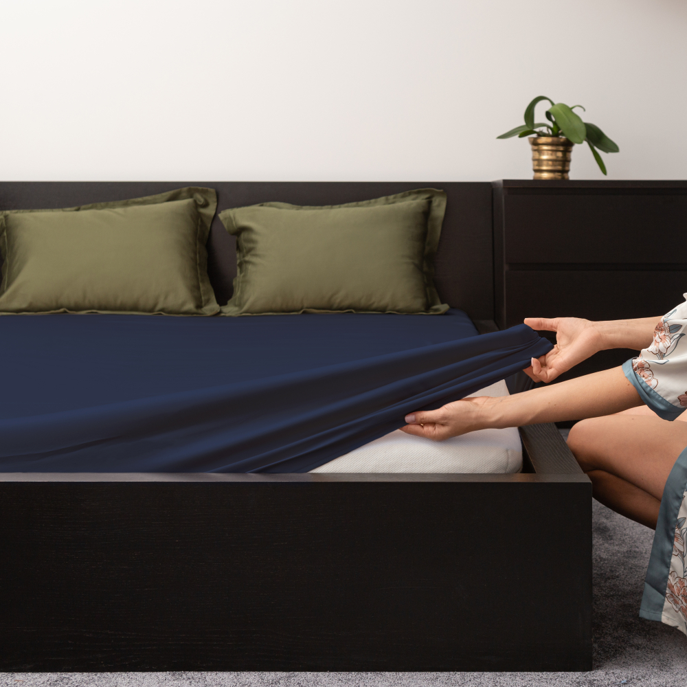 Satin fitted sheet "Space", 90x200 cm, 160x200 cm