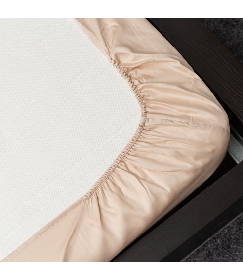 Satin fitted sheet "Classic coffee". Fittedsheets