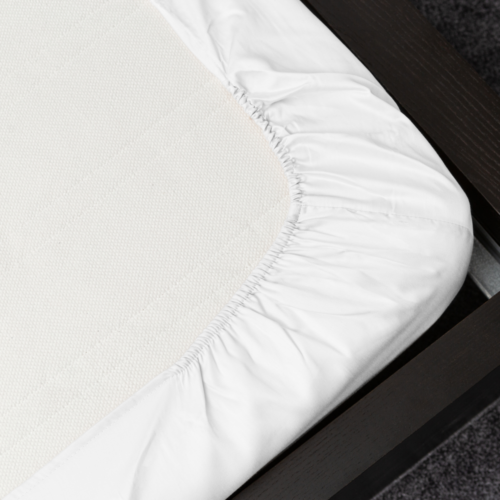 Satin fitted sheet "Classic White", 90x200 cm, 140x200 cm, 160x200 cm, 180x200 cm