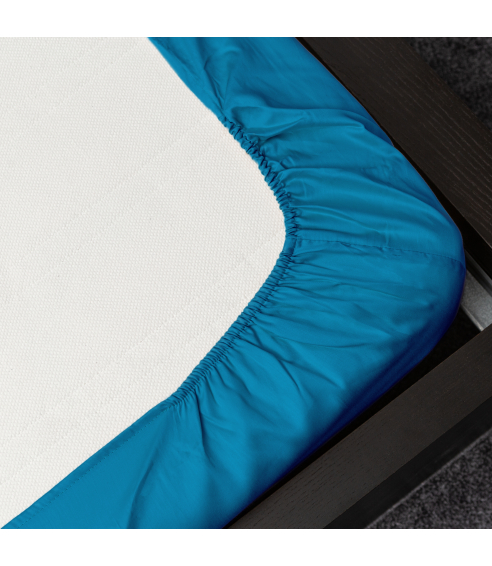 Satin fitted sheet "Turquoise". Fittedsheets