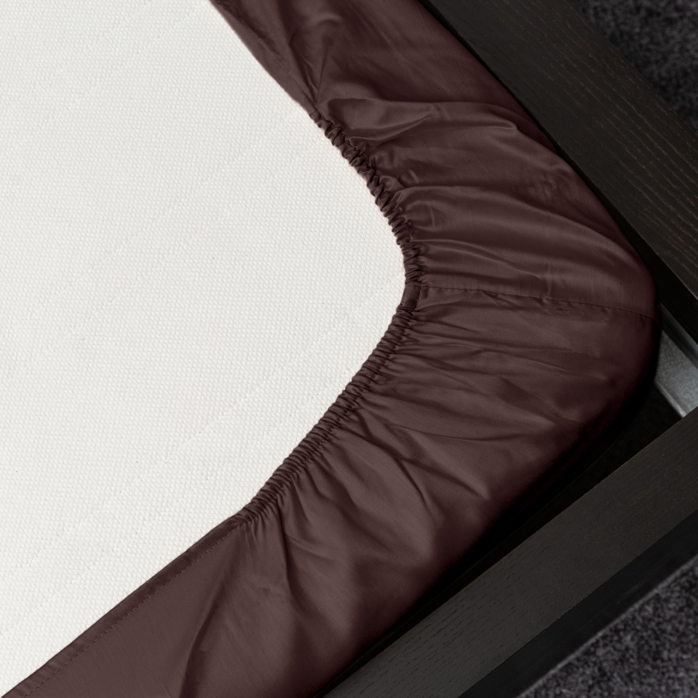Satin Fitted Sheet „Chocolate“, 90x200 cm, 140x200 cm, 160x200 cm, 180x200 cm