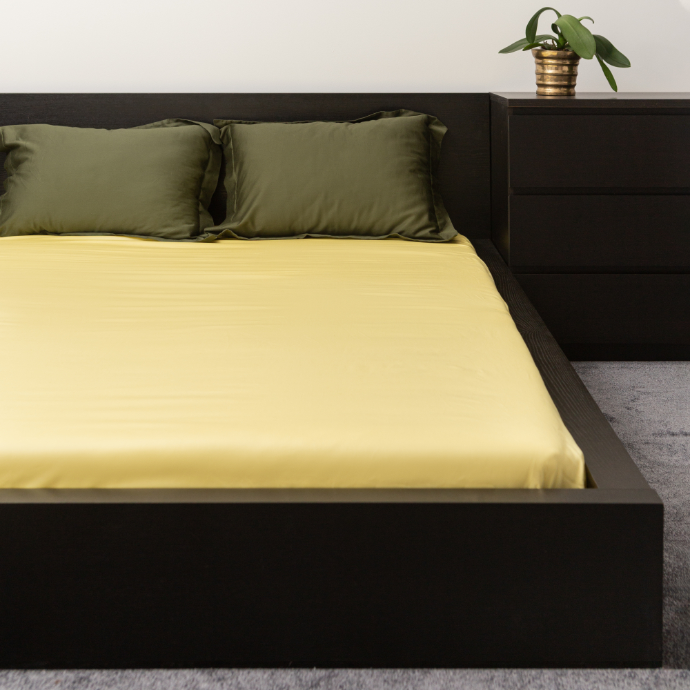 Satin Fitted Sheet „Citron“, 140x200 cm, 160x200 cm, 180x200 cm