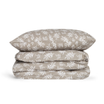 Bedding Set „Branch“. Cotton bedding sets, 140x200 cm. Beige bedding set with white floral print