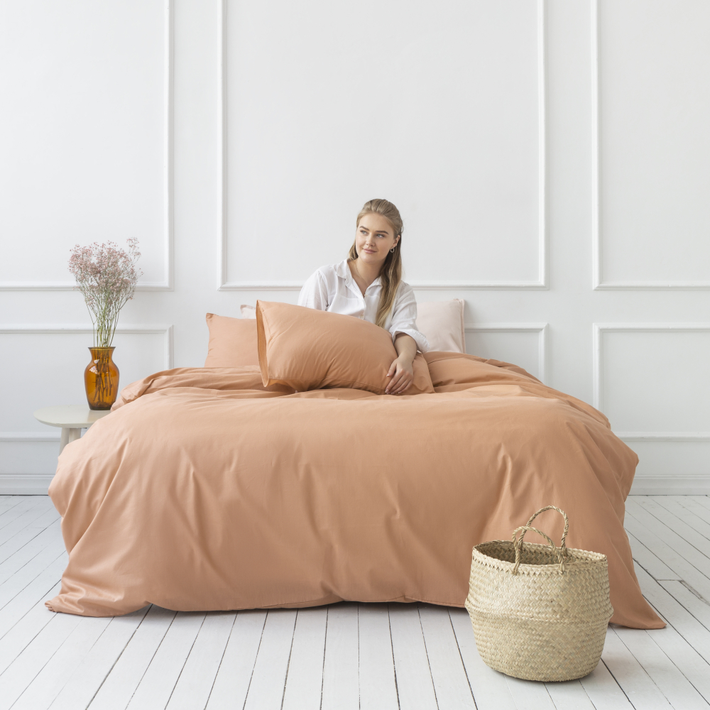 Beddgin Set „Classic orange“. Orange bedding sets, 140x200 cm