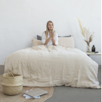 Linen Bedding Set „Linen sepia“. Bedding sets 150x200, 140x200 cm, 150x200 cm, 160x200 cm, 180x200 cm, 200x200 cm, 200x220 cm, 220x240 cm