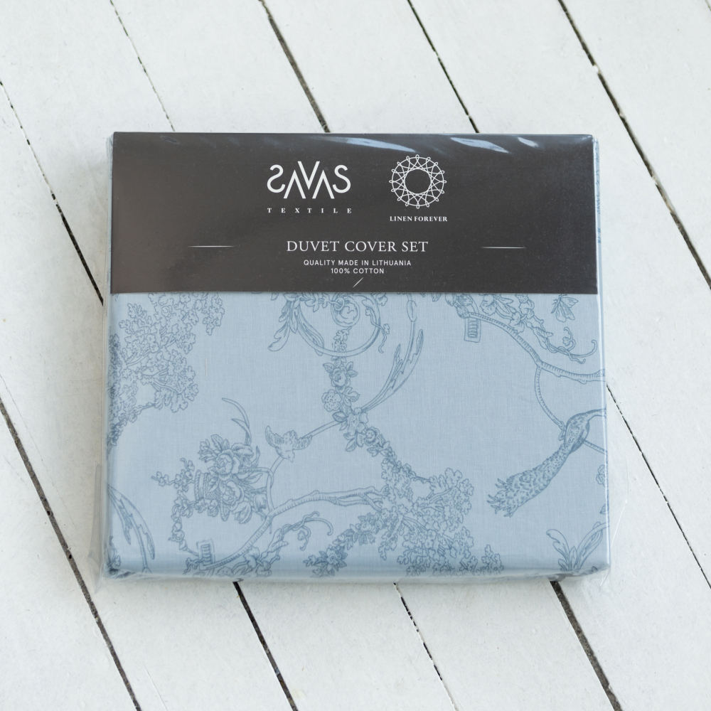 Bedding Set „Toile de Jouy blue“. Blue bedding sets, 140x200 cm, 200x200 cm